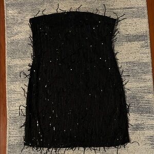 NYE Mini Black Strapless Dress